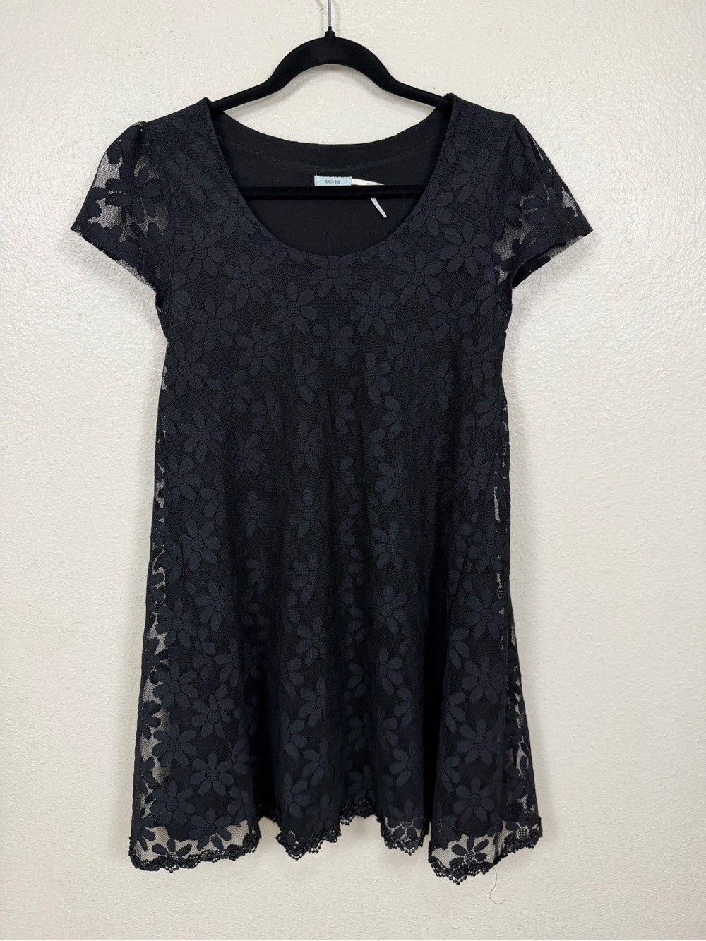 Kimchi Blue Black Lace Fit & Flare Mini Dress Boho Feminine Medium